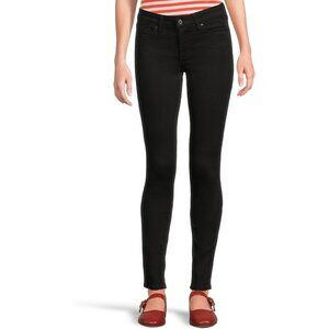 Skinny Black Jeans Polyester Cotton Mid Rise 28 Inch Inseam Women